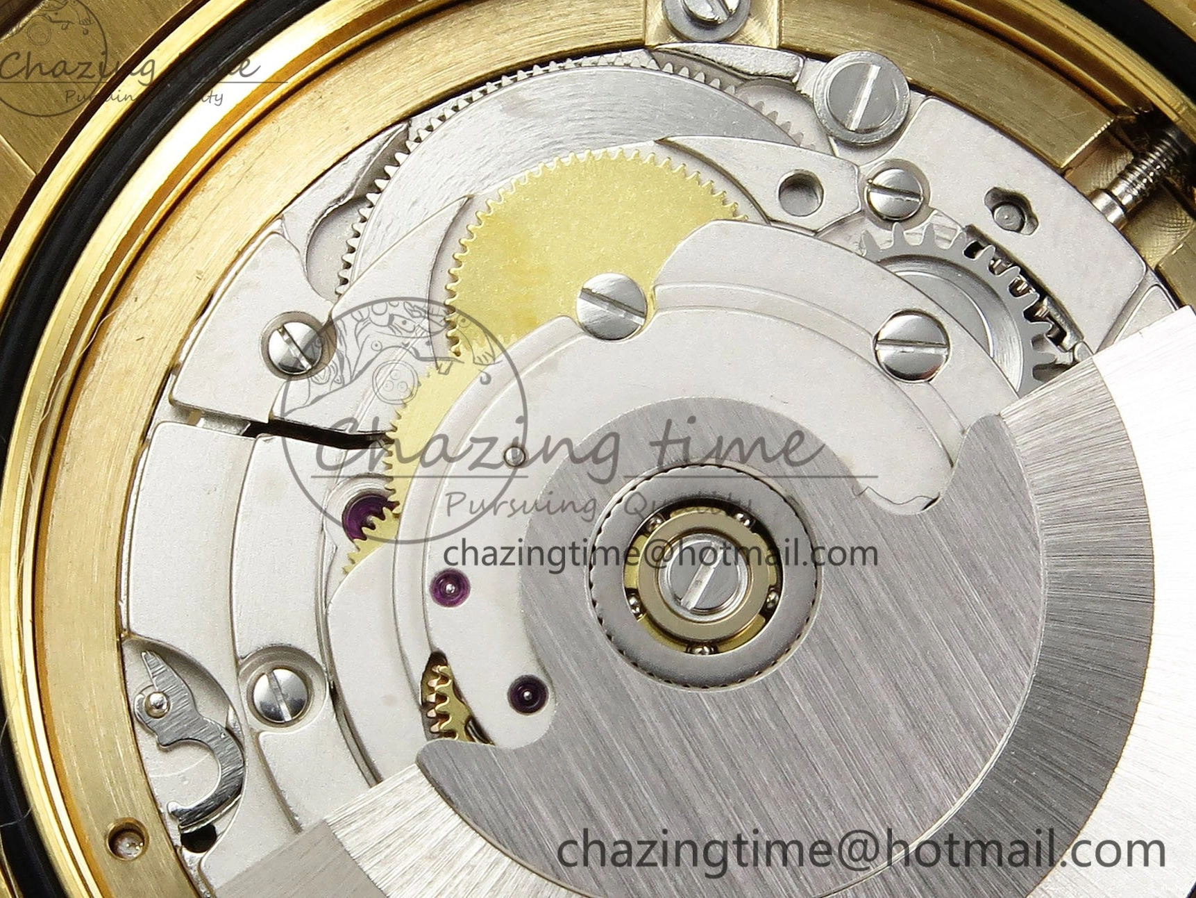 MiroTime 0121 WaterResistant Day Date 36 YG RAF 1:1 Best Edition Brown Oman Dial Diamonds Bezel on YG Bracelet A 1518